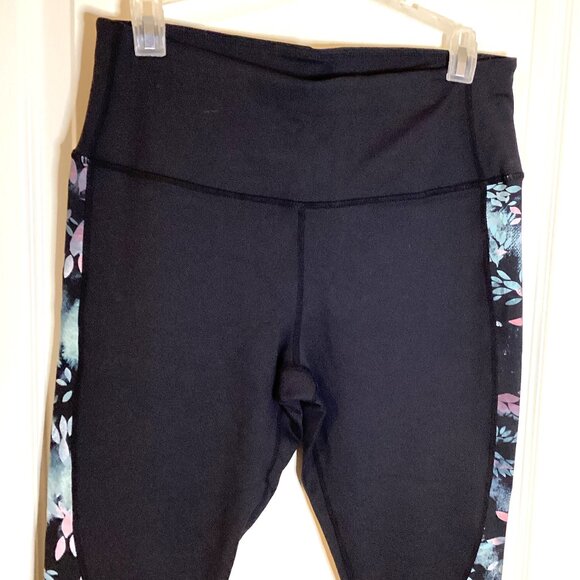 Sketchers Women's Leggings Black Floral Activewear Jogging Running Gym Yoga - Picture 2 of 9